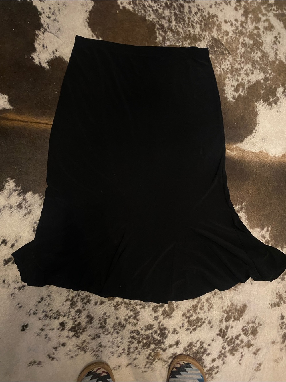 Susan Lawrence Black Maxi Skirt with Flared Hem